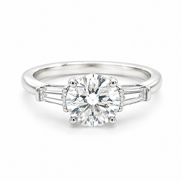14kt White Gold Three-Stone Lab-Grown Diamond Ring