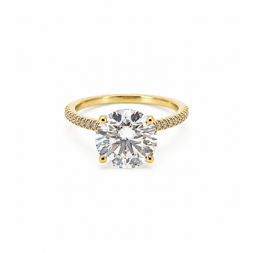14kt Yellow Gold Lab-Grown 3ct Round Diamond Engagement Ring