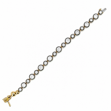 14kt Yellow Gold Black Bezel Round Lab-Grown Diamond Bracelet