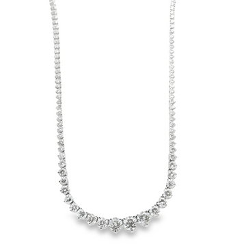 14kt White Gold 10ct Lab Grown Tennis Necklace
