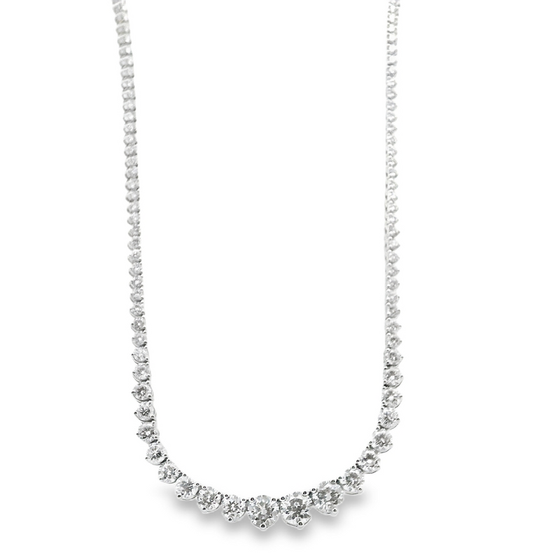 14kt White Gold 10ct Lab Grown Tennis Necklace