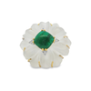 14kt Yellow Gold Emerald Crystal Diamond Flower Ring