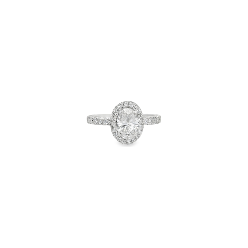 18kt White Gold Oval Diamond Engagment Ring