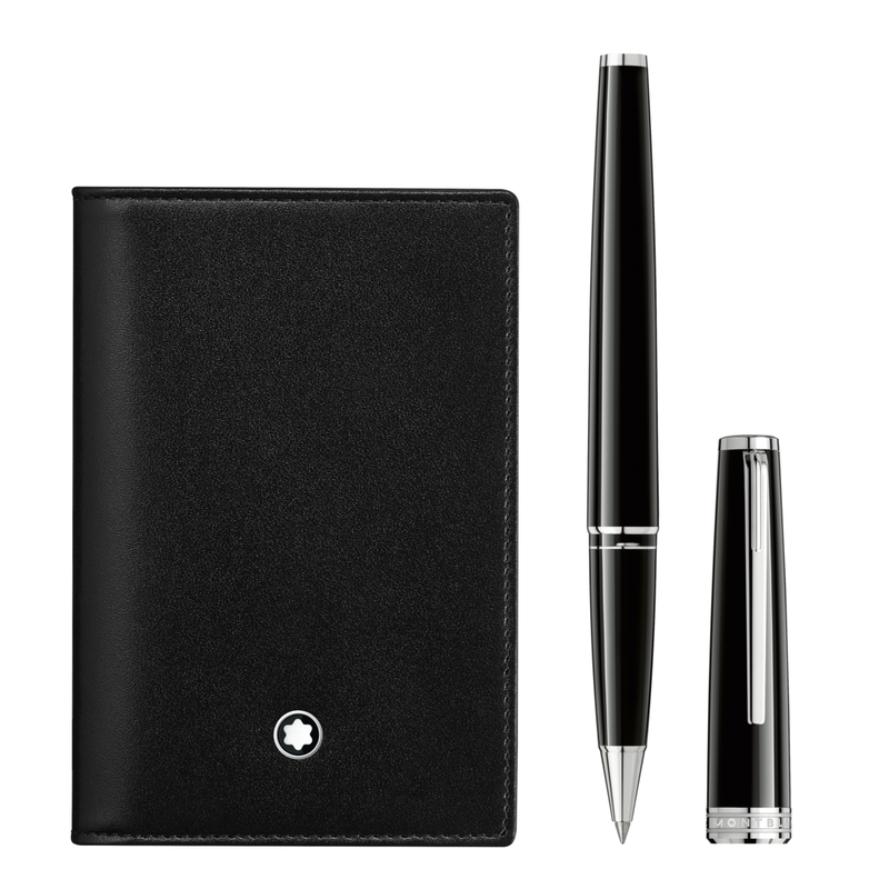 MONTBLANC SET WITH PIX ROLLERBALL & MEISTERSTÜCK BUSINESS CARD HOLDER