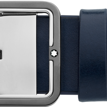 Montblanc Blue/grey 35 mm reversible leather belt