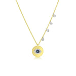 14kt Yellow Gold Evil Eye Coin Necklace