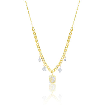 14kt Yellow Gold Curb Chain with Diamond Pendant