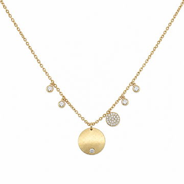 14kt Yellow Gold Pave Discs