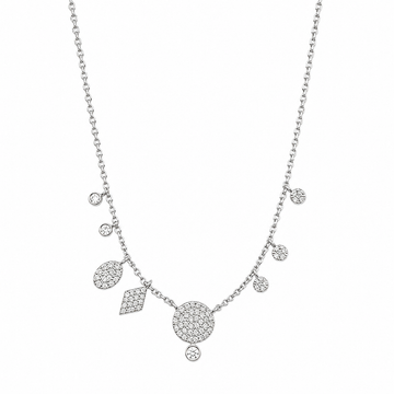 14kt White Gold Diamond Dangles Necklace