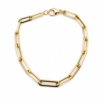 14kt Yellow Gold Paperclip Bracelet 6mm x 5.3mm