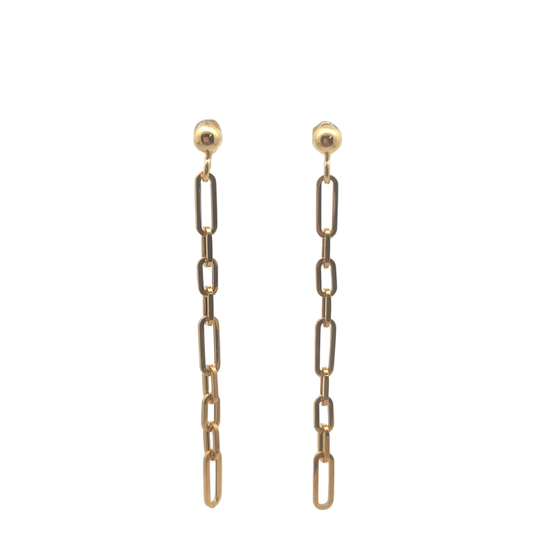 14kt Yellow Gold Small Paper Clip Earrings