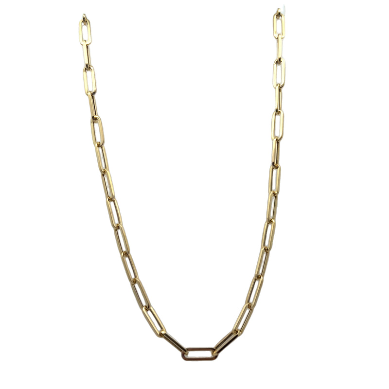 14kt Yellow Gold 16 Inch Small Paper Clip Chain