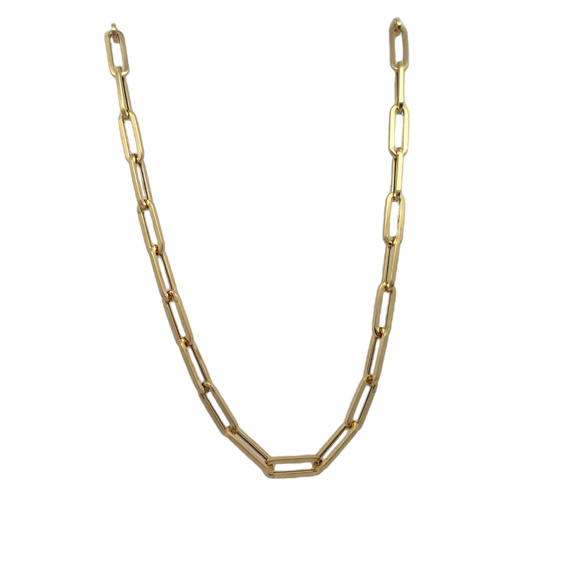 14kt Yellow Gold 20 Inch Small Paper Clip Chain