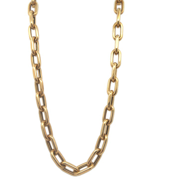 18kt Yellow Gold Large Oval 24" Paperclip Necklace