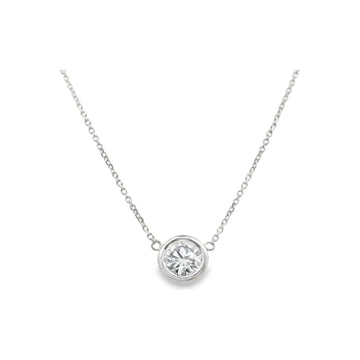 14kt White Gold 2.06ct Lab Grown Diamond Bezel Set Pendant Necklace
