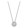 14kt Gold Halo Diamond Pendant Necklace