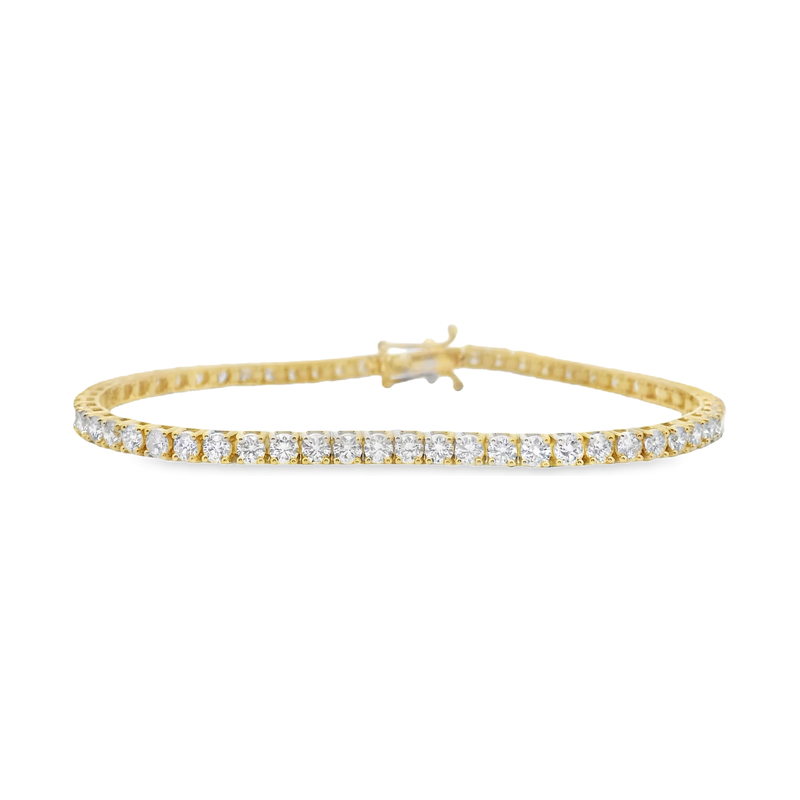 18kt Yellow Gold 3.87ct Diamond Tennis Bracelet