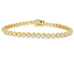 14kt White Gold 4.31ct Bezel Diamond Tennis Bracelet