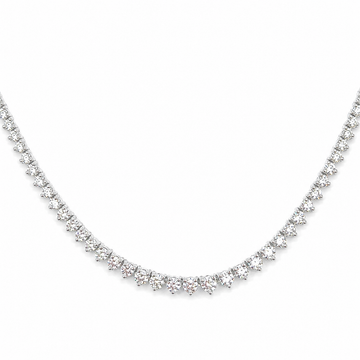 18kt White Gold Mini Graduated Diamond Tennis Necklace