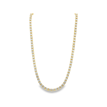 18kt Yellow Gold 8.68ct Diamond Tennis Necklace
