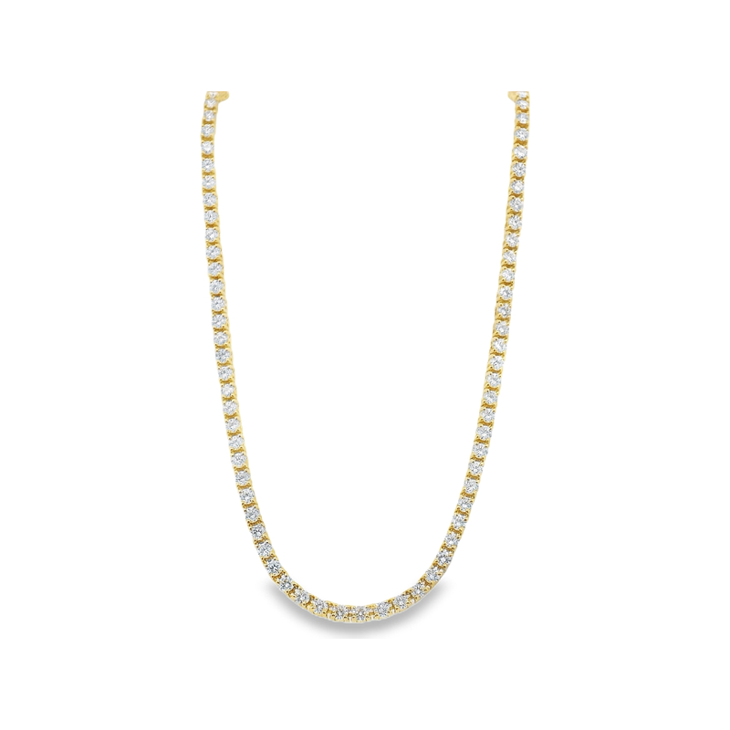 18kt Yellow Gold 8.32ct Diamond Tennis Necklace