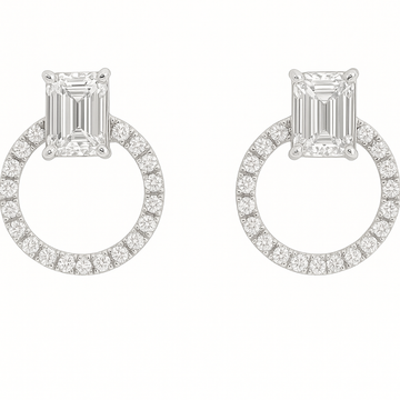 18kt Gold Open Circle Lab Grown Diamond Studs