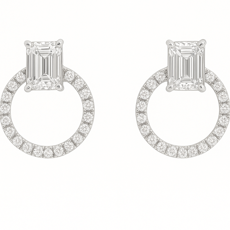 18kt Gold Open Circle Lab Grown Diamond Studs