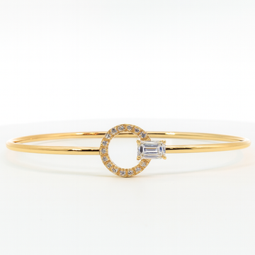 18kt Yellow Gold 11.5mm Circle Diamond Bracelet