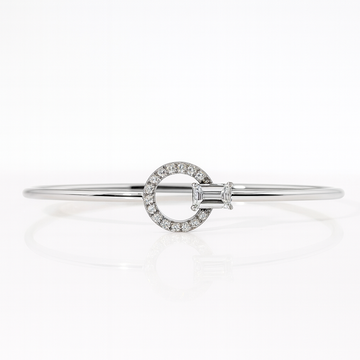 18kt White Gold 11.5mm Circle Diamond Bracelet