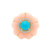 14kt Yellow Gold Pink Opal Floral Turquoise Diamond Ring
