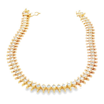 14kt Yellow Gold Spike Bezel Diamond Bracelet