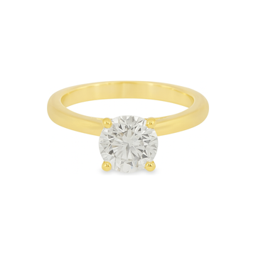 18kt Yellow Gold Ski Top Tapered Shank Engagement Ring