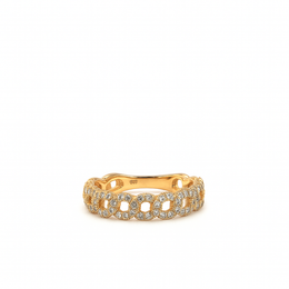 14kt Gold 4mm Diamond Curb Link Ring