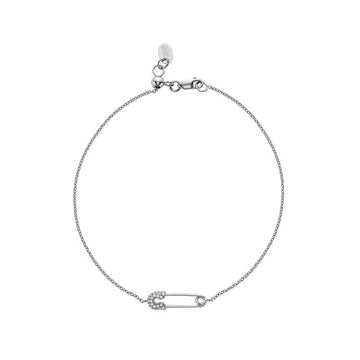 14kt Gold Diamond Safety Pin Bracelet