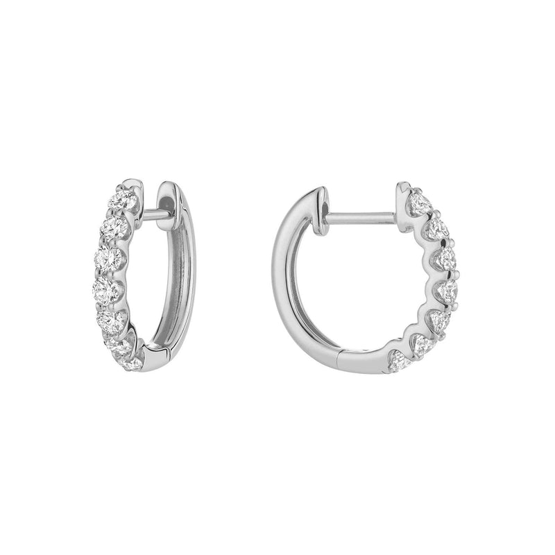 14kt Gold Diamond Hoop Earrings