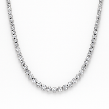18kt Gold Illusion Setting 16" Diamond Tennis Necklace