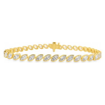 14kt Yellow Gold Lab Grown Diamond Bezel Tennis Bracelet