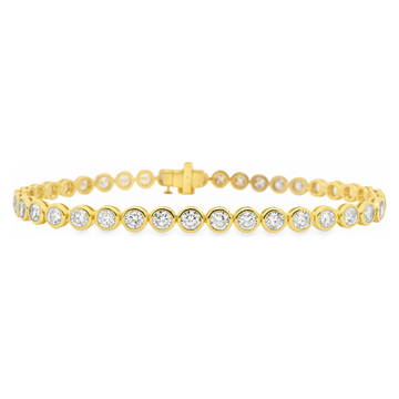 14kt Yellow Gold Lab Grown Diamond Bezel Tennis Bracelet