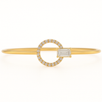 18kt Yellow Gold 11.5mm Circle Diamond Bracelet