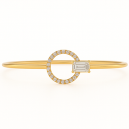18kt Yellow Gold 11.5mm Circle Diamond Bracelet