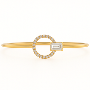 18kt Yellow Gold 11.5mm Circle Diamond Bracelet