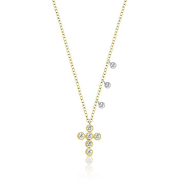 14kt Yellow Gold Bezel Set Diamond Cross