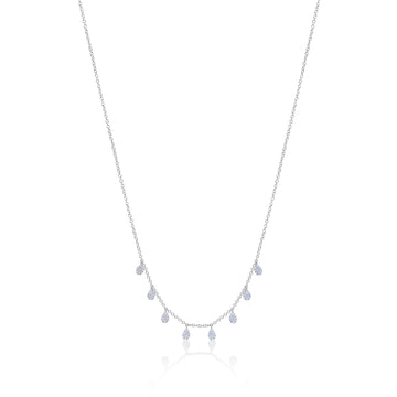 14kt Dainty White Gold Diamond Necklace
