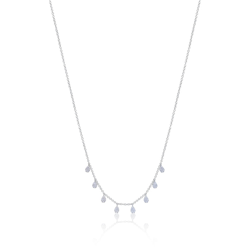 14kt Dainty White Gold Diamond Necklace