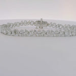 14kt White Gold Lab Grown Diamond Multi Shape Tennis Bracelet