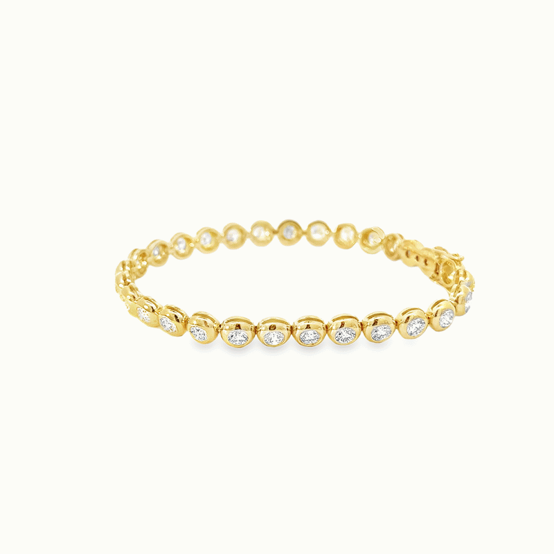 18kt Yellow Gold Diamond Bezel Tennis Bracelet