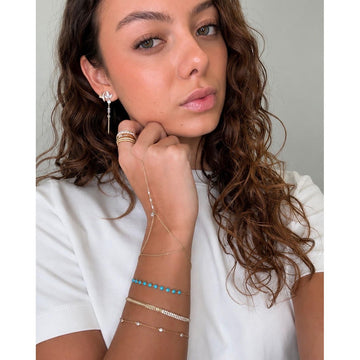 14kt Yellow Gold Bezel Turquoise Bracelet