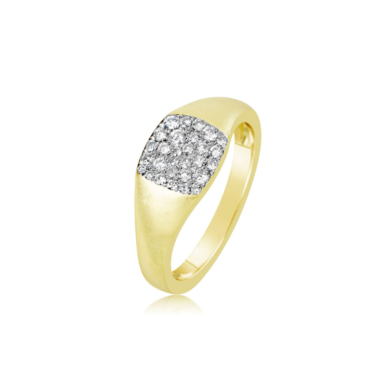 14kt Yellow Gold Chunky Yellow Gold And Diamond Ring