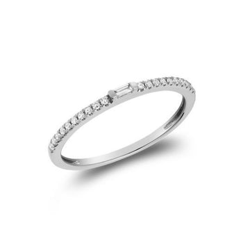 10kt Gold Baguette Stacker Ring
