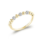 10kt Gold Bead and Diamond Stacker Ring